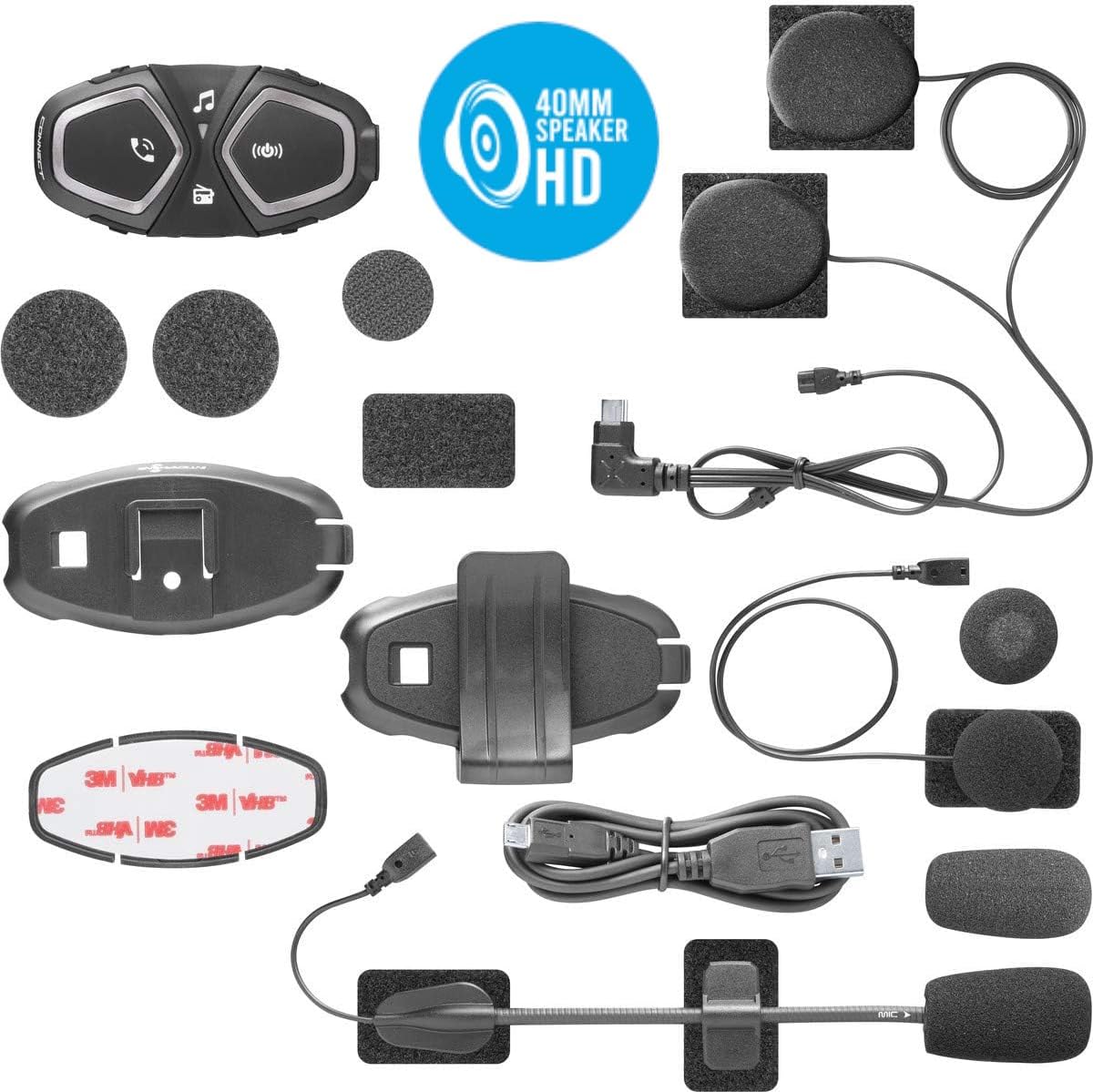 Detalle de INTERPHONE CONNECT HD - Doppio: Interfono casco moto stereo 40 mm, autonomia 12h, IP67