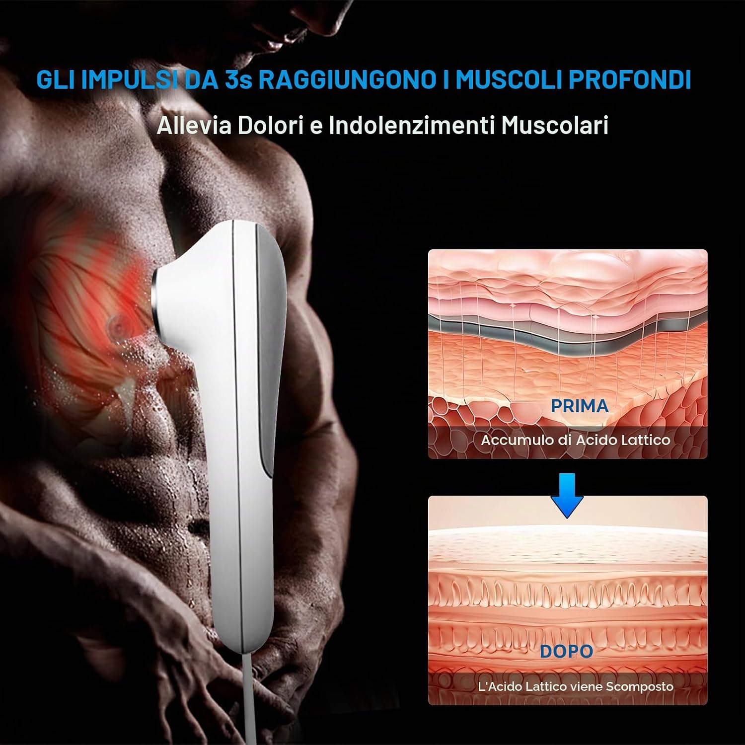 Detalle de Macchina per Terapia ad Ultrasuoni portatile: massaggio mirato per alleviare dolori muscolari e articolari
