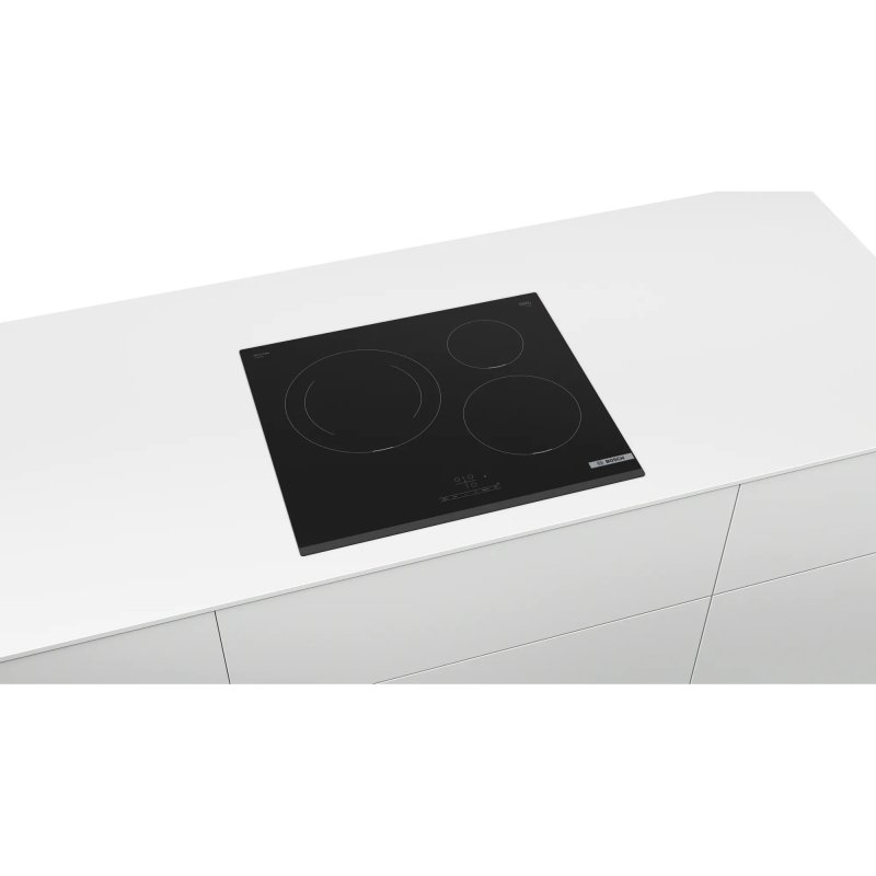 Detalle de Bosch PUJ631BB5E placa de inducción 3 zonas 60 cm negra