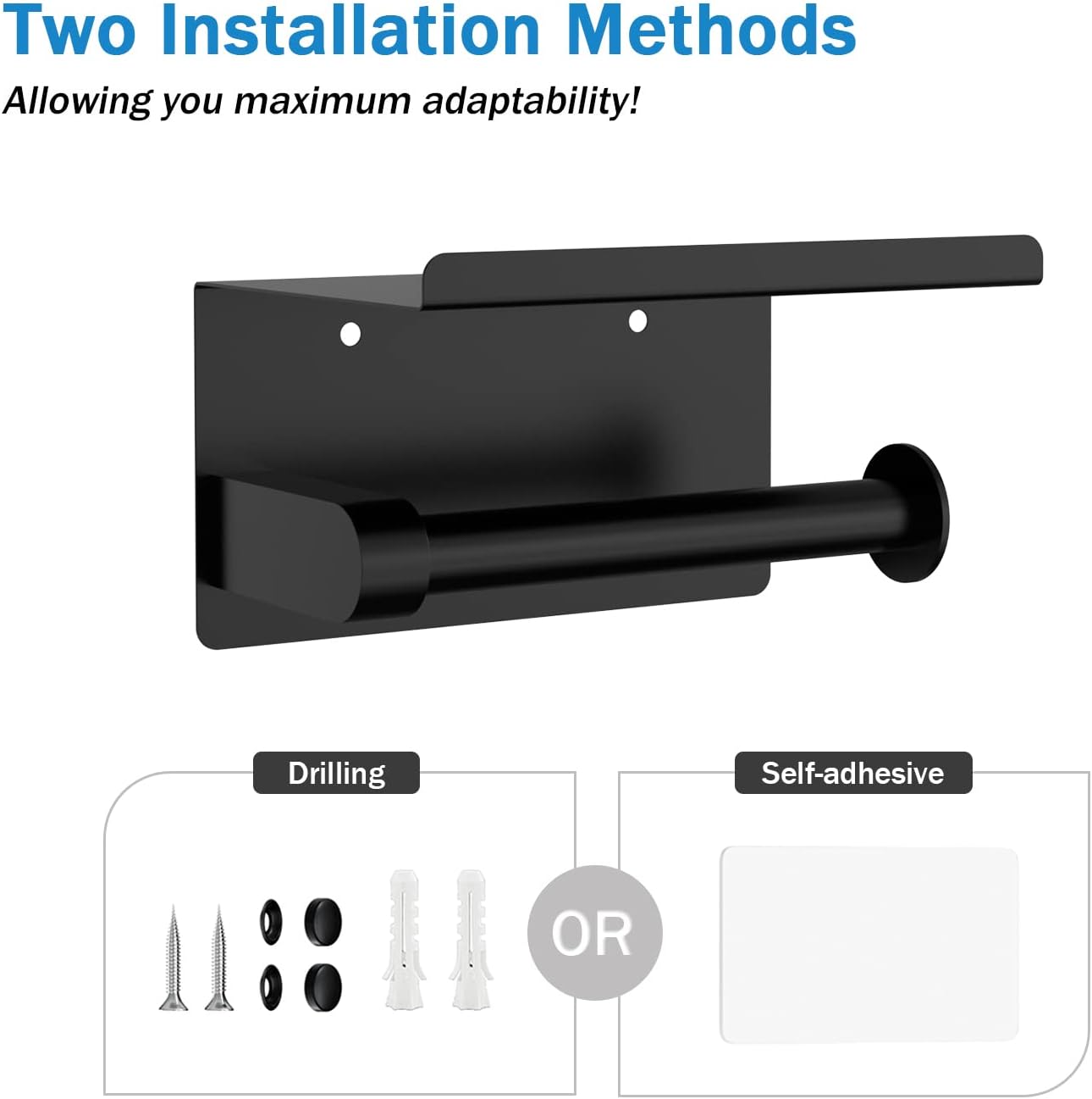 Detalle de Self Adhesive Toilet Paper Holder with Phone Shelf
