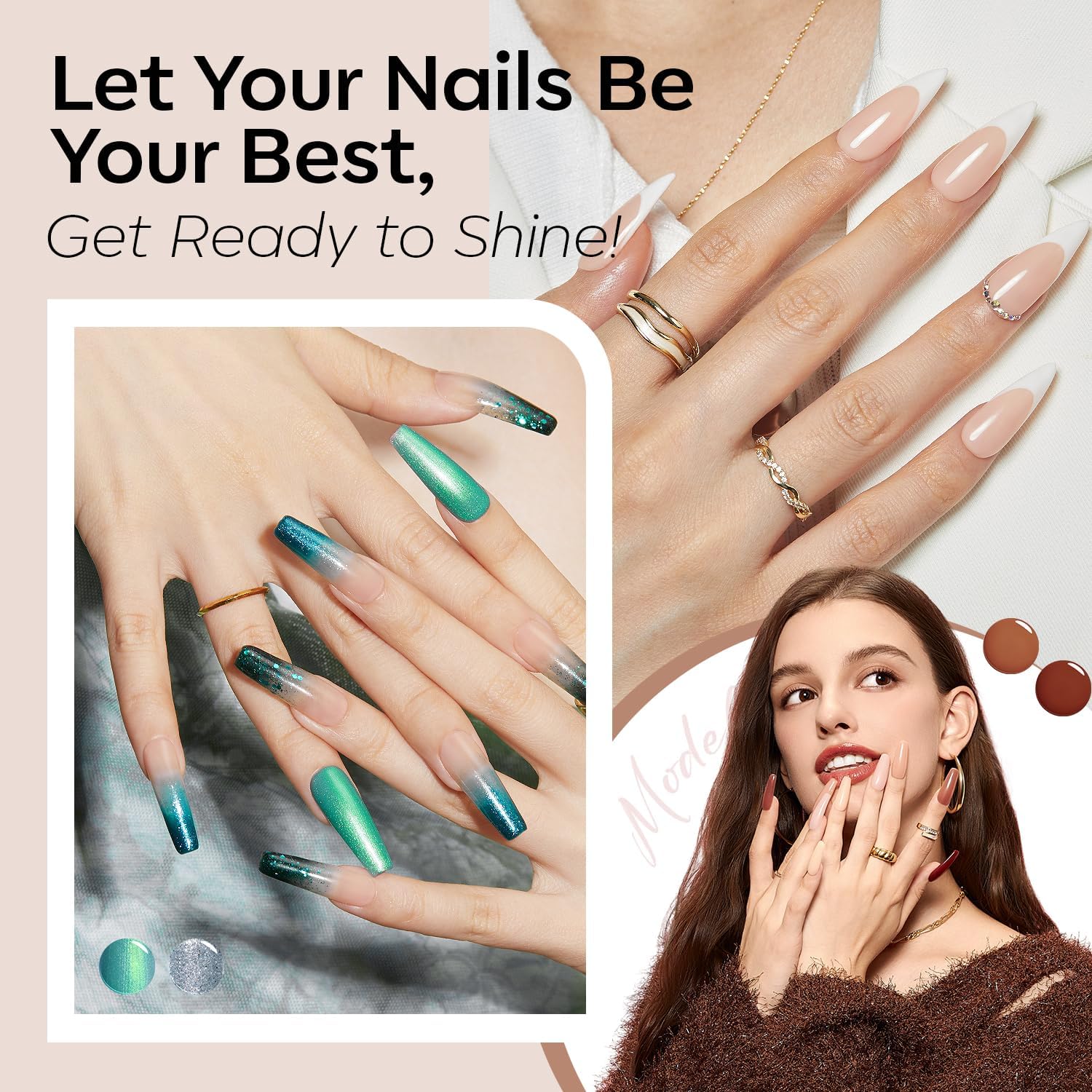 Detalle de Modelones Gel Nail Polish Set, 36 Colors