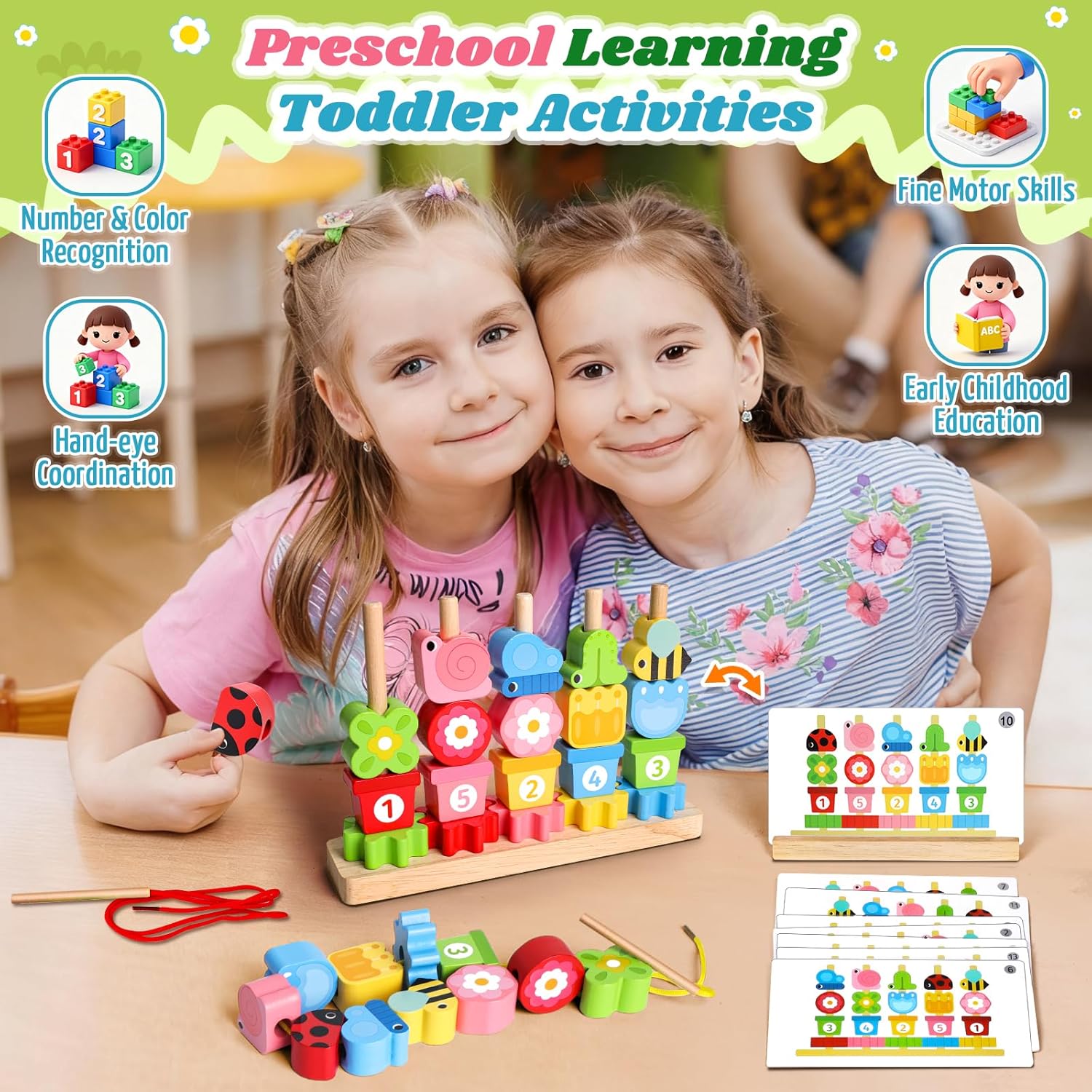 Thumbnail 1 de Montessori Wooden Toddler Toys Fine Motor Set