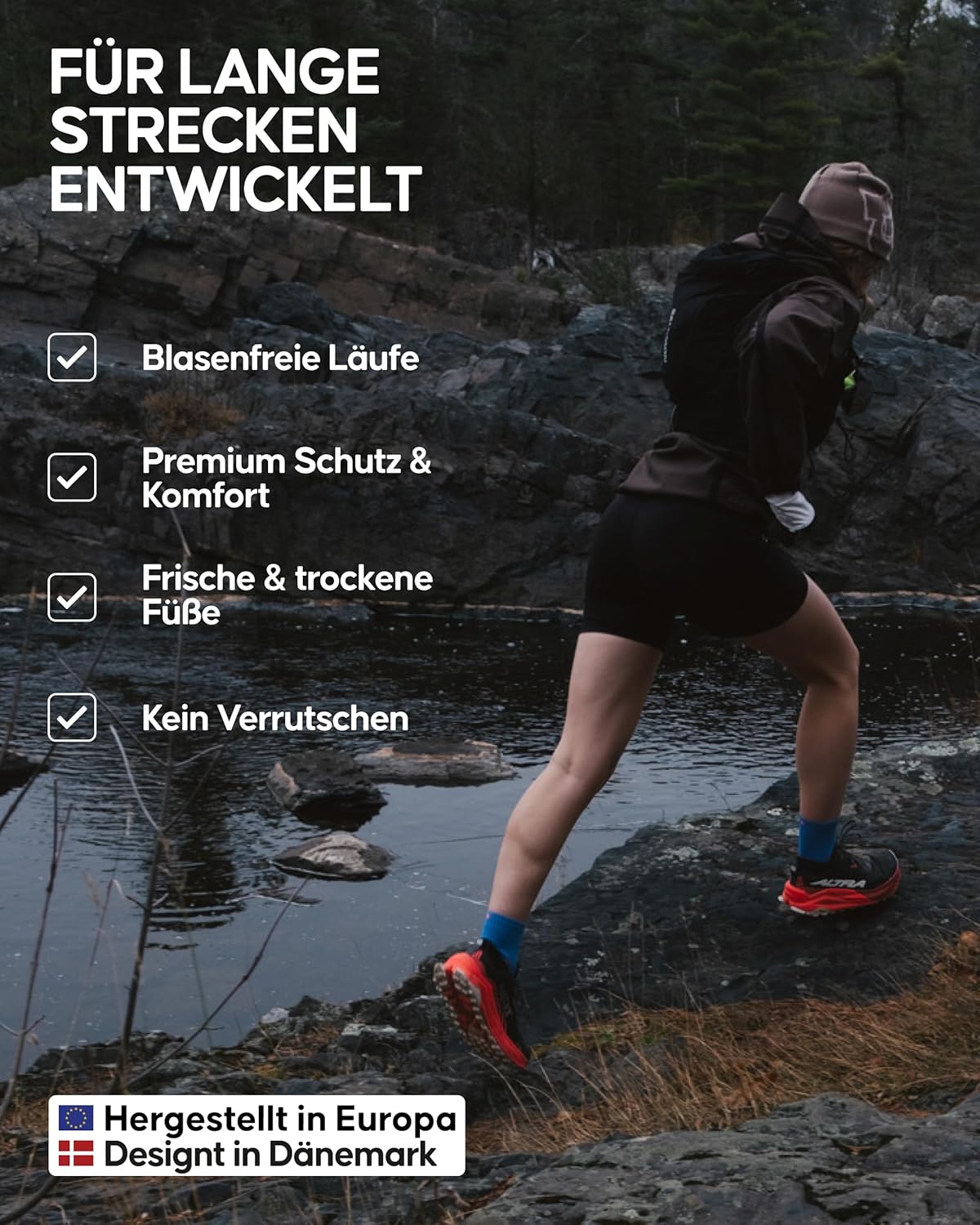 Thumbnail 2 de DANISH ENDURANCE Quarter Laufsocken (knöchelhoch) – atmungsaktiv, leicht komprimierend, 3 Paar