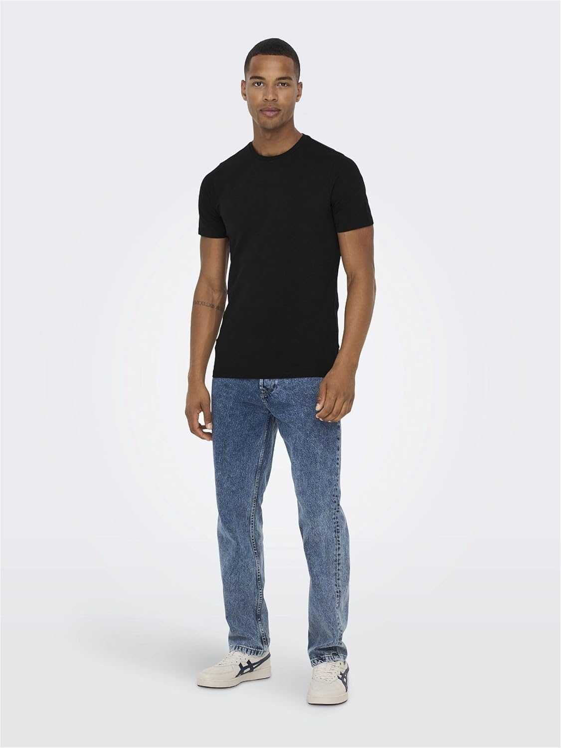 Detalle de Only & Sons ONSBASIC 2-Pack T-Shirt – Slim Fit, 95% Baumwolle, 5% Elasthan