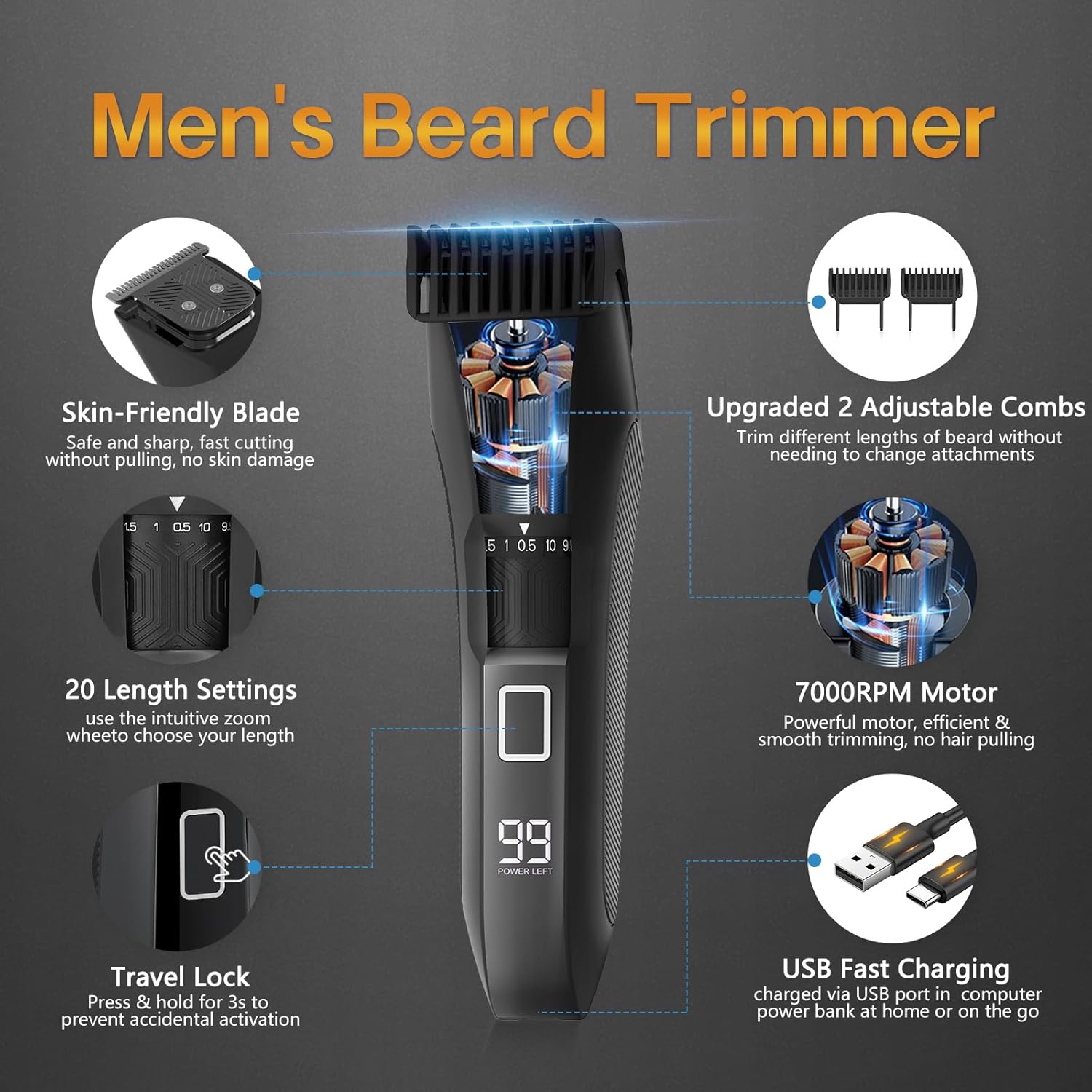 Thumbnail 1 de Beatslm Manscape Beard Trimmer 60 mins 🧔