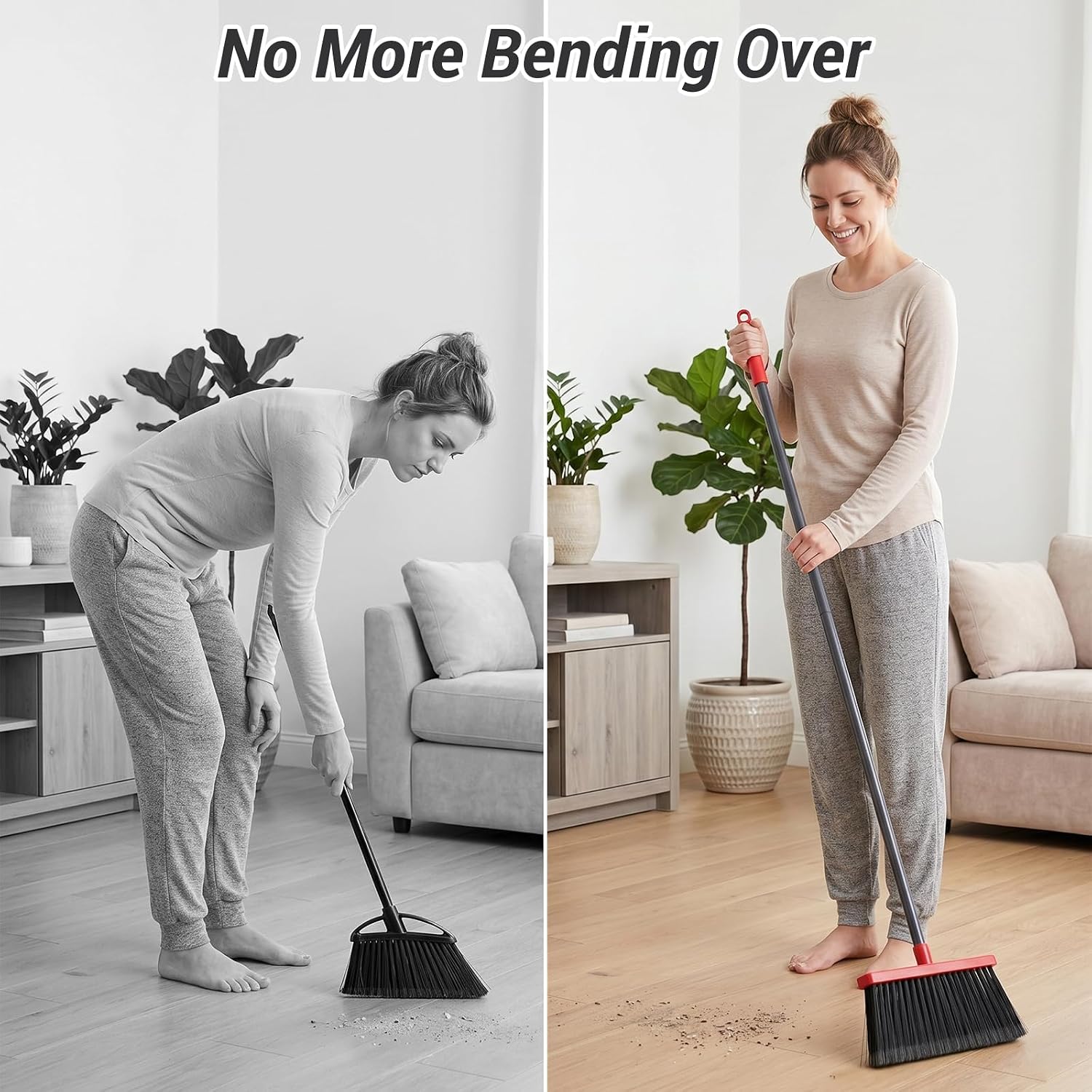 Thumbnail 6 de Zeawec Broom with Dustpan Combo Set — Long-Handle, Self-Cleaning, Pet Hair & Dust Cleanup
