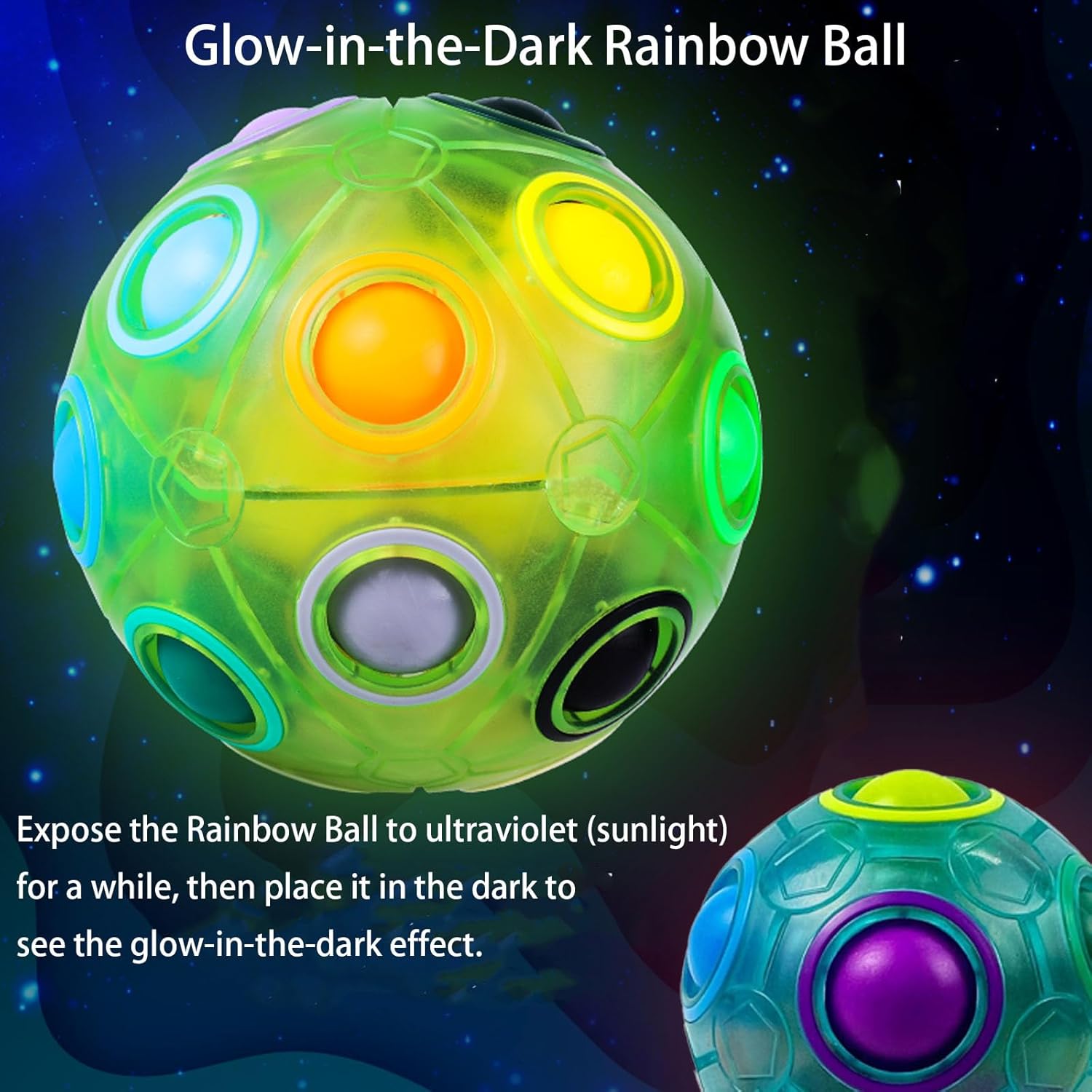 Thumbnail 3 de EACHHAHA 2 Pack Bola Mágica Rainbow 3D Puzzle para Niños y Adultos 🎱