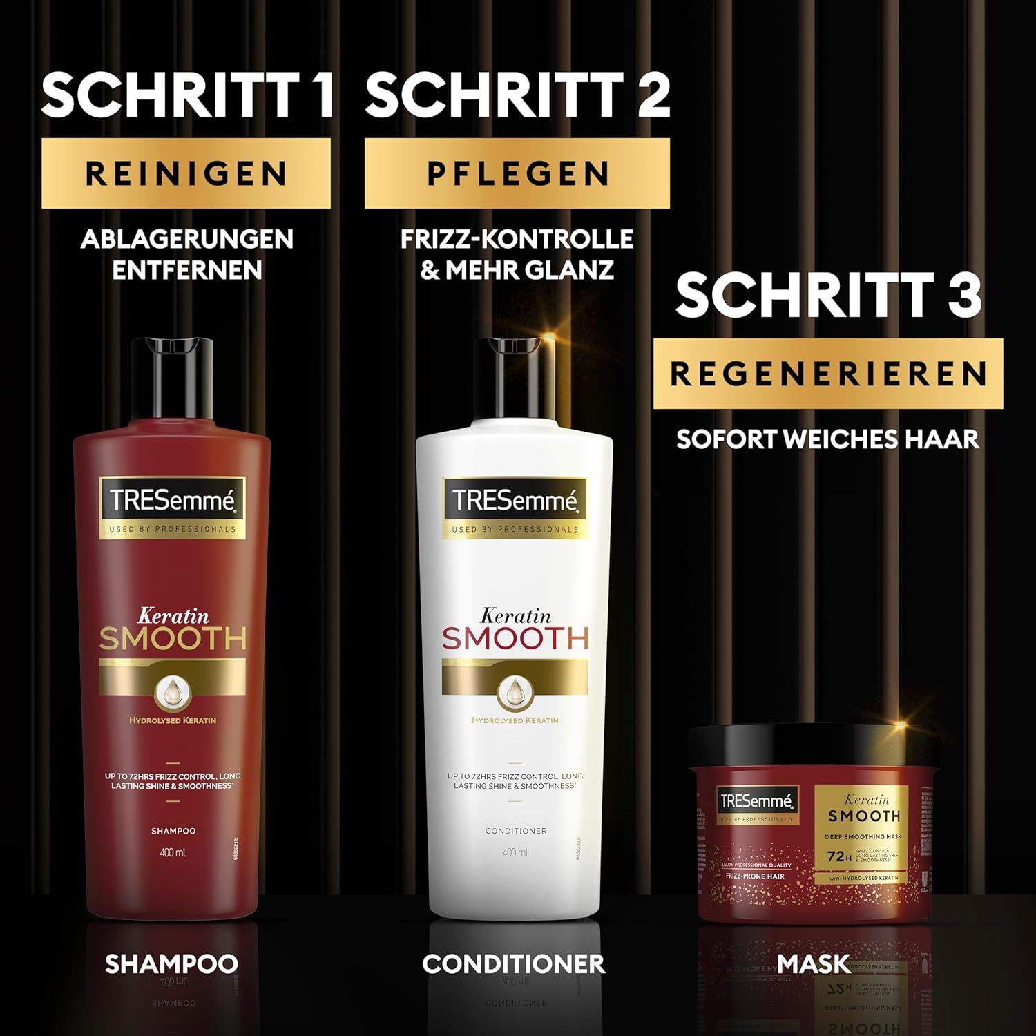 Thumbnail 4 de TRESemmé Keratin Smooth Set: Shampoo, Conditioner und Haarmaske für glattes, glänzendes Haar