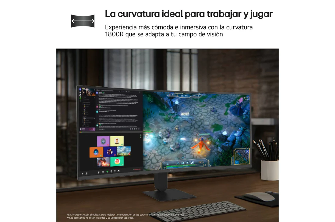 Detalle de LG 34U640B-B.OUTLET: Monitor UltraWide 34'' curvo 1000R con USB-C