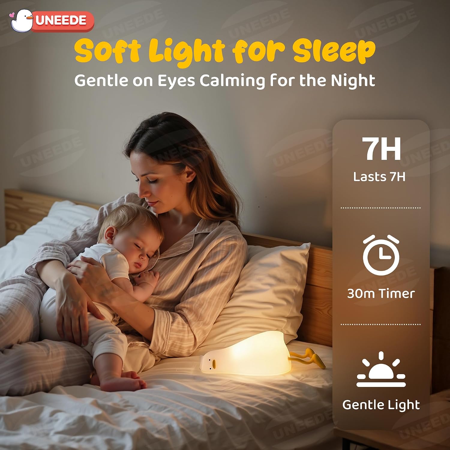 Thumbnail 2 de UNEEDE Lying Benson Duck Rechargeable Silicone Night Light, Dimmable