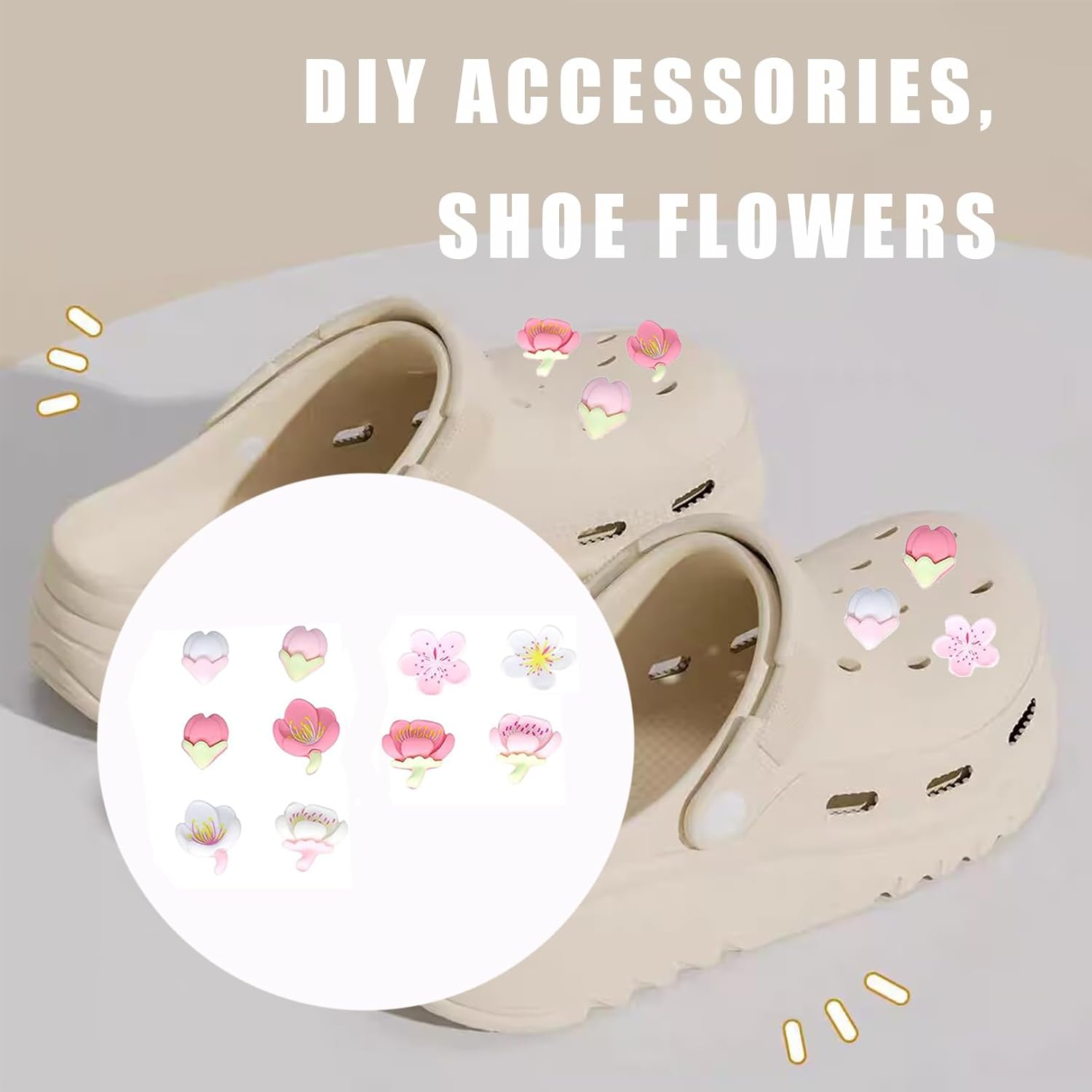 Thumbnail 5 de HJDJBD 12 colgantes Crocs flores Sakura