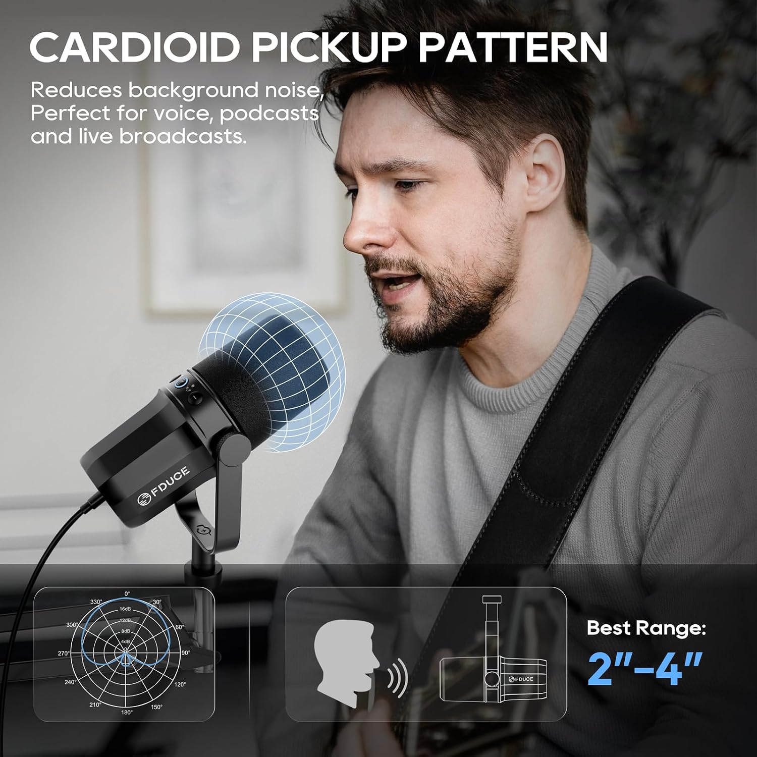 Thumbnail 6 de FDUCE SL40 Dynamic Podcast Microphone, USB/XLR, Headphone Monitoring