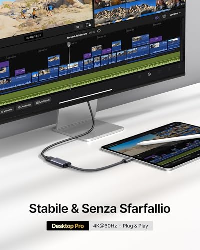 Detalle 2 de INIU Adattatore USB C a HDMI con certificazione HDMI ufficiale 4K@60Hz