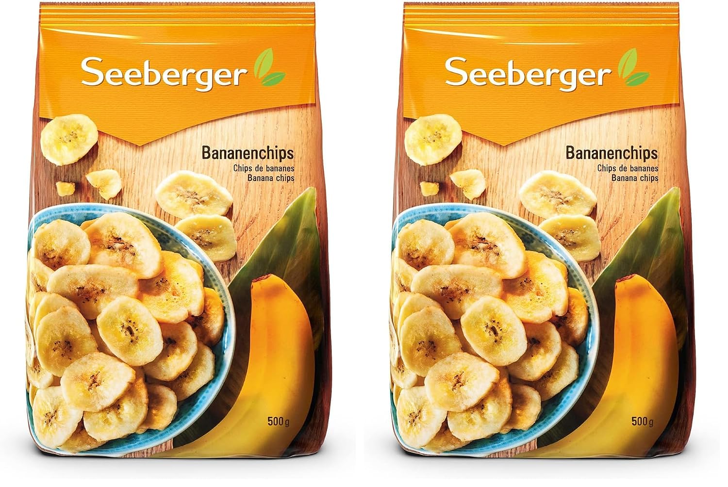 Detalle 2 de Seeberger Bananenchips 5er Pack – knusprige Bananenscheiben in Kokosöl, vegan (5 x 500 g)
