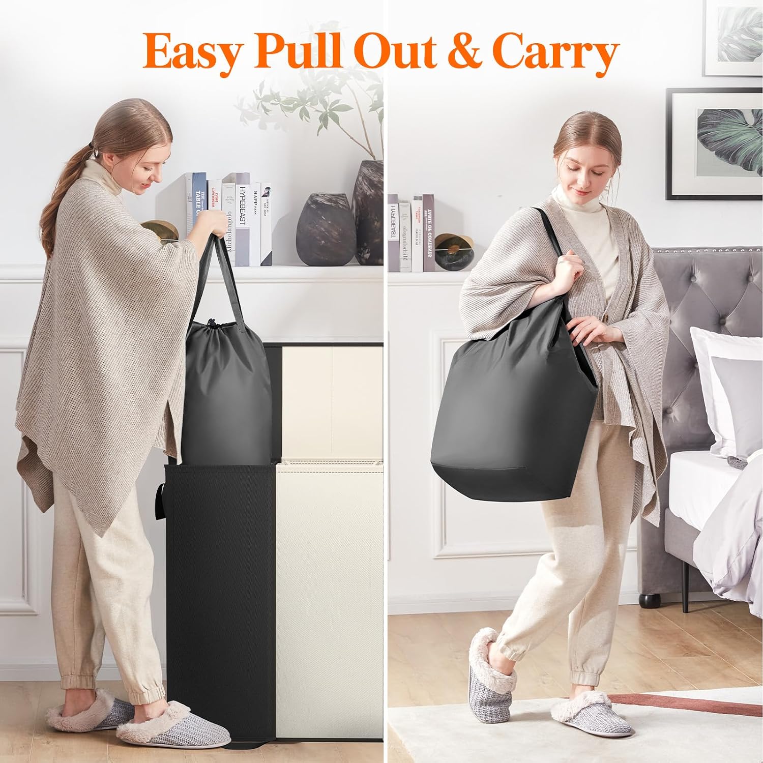 Thumbnail 4 de Lifewit 185L Laundry Hamper with Lid, Three Sections and Removable Bags