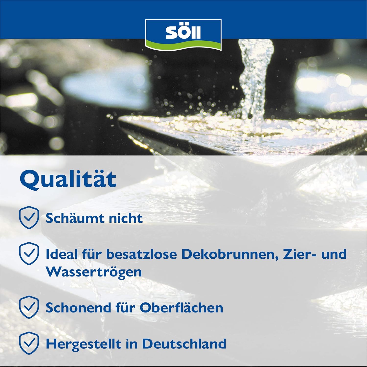 Detalle de Söll 80694 SpringbrunnenKlar: Klarwasserpflege für Außenbrunnen (1 L, reicht für 10.000 L)