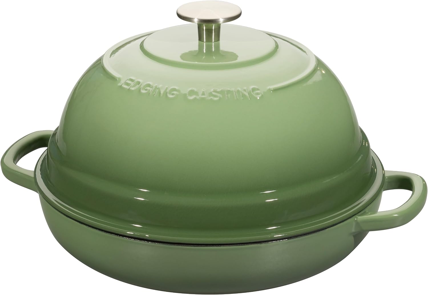 Detalle 2 de EDGING CASTING Enameled Cast Iron Dutch Oven Pot with Lid, 6 Quart, Pistachio Green