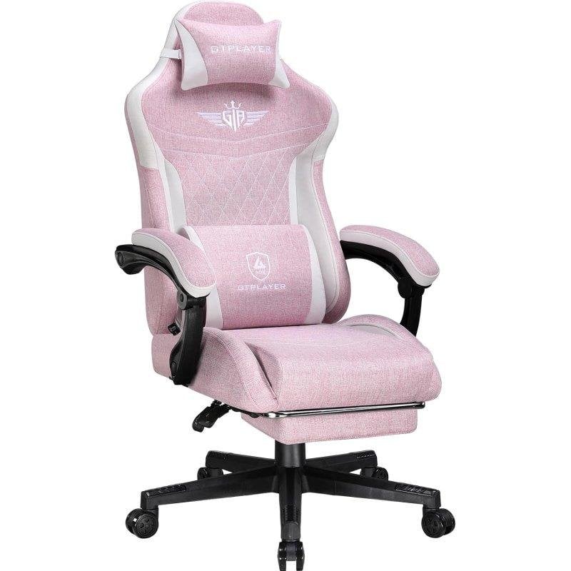 Detalle de GTPLAYER Silla gaming ergonómica con soporte lumbar y respaldo reclinable