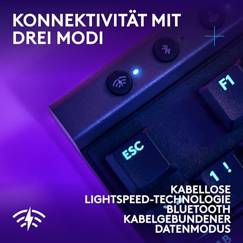 Detalle de Logitech G G515 LIGHTSPEED TKL Kabellose Gaming-Tastatur – QWERTZ, Schwarz (Braune GL-Switches)