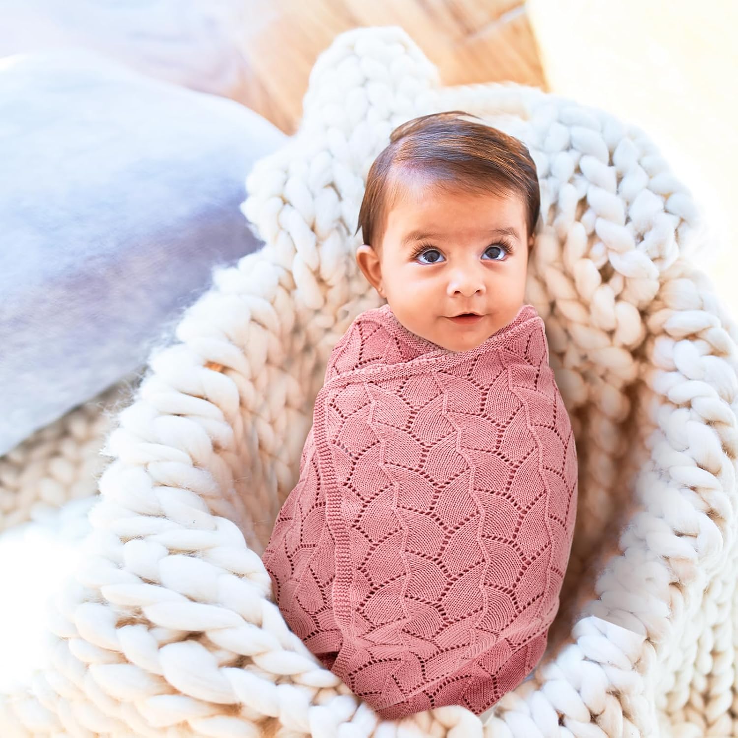 Thumbnail 3 de Loyfoky baby blanket, 100x80cm cotton knit
