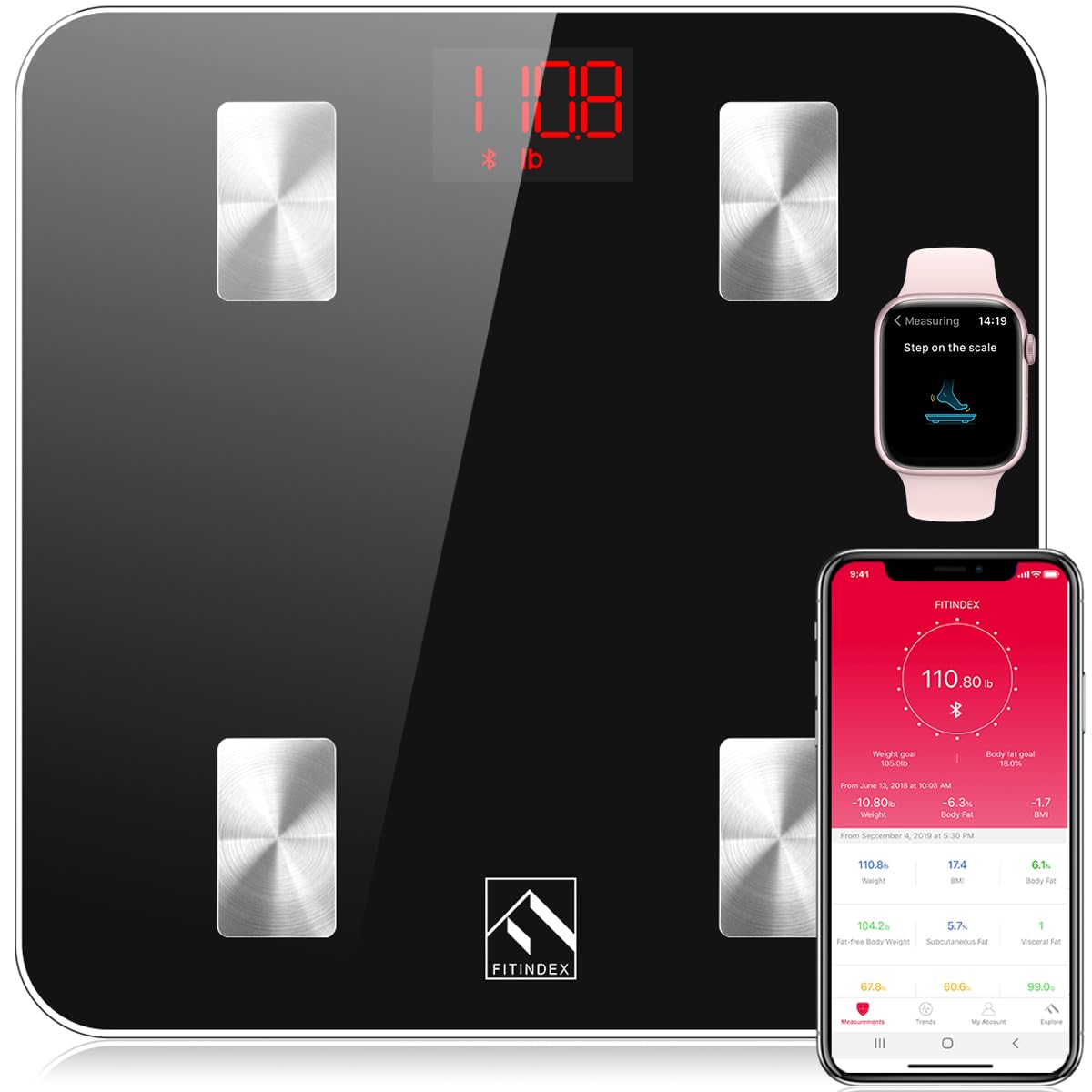 Detalle de FITINDEX Smart Scale, 13 Metrics
