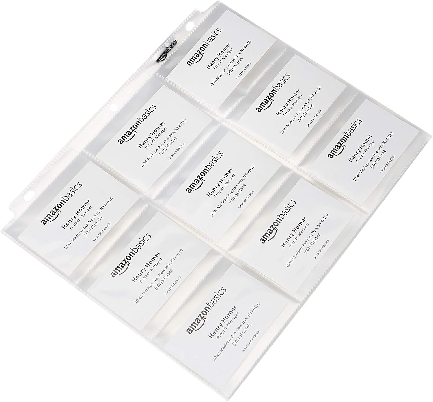 Detalle 2 de Amazon Basics 9-Sleeve Trading Card Protectors Binder Pages (100-Pack)
