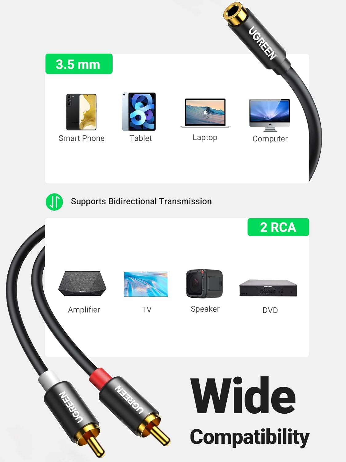 Thumbnail 4 de UGREEN RCA to 3.5mm adapter lead