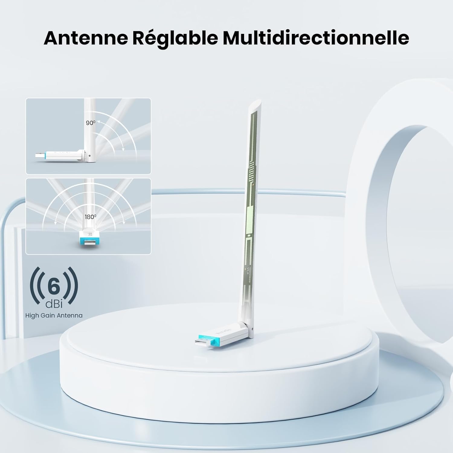 Thumbnail 3 de Tenda Clé WiFi Puissante AX300 (USB Wi‑Fi 6) avec antenne 6 dBi et mode Soft-AP pour PC