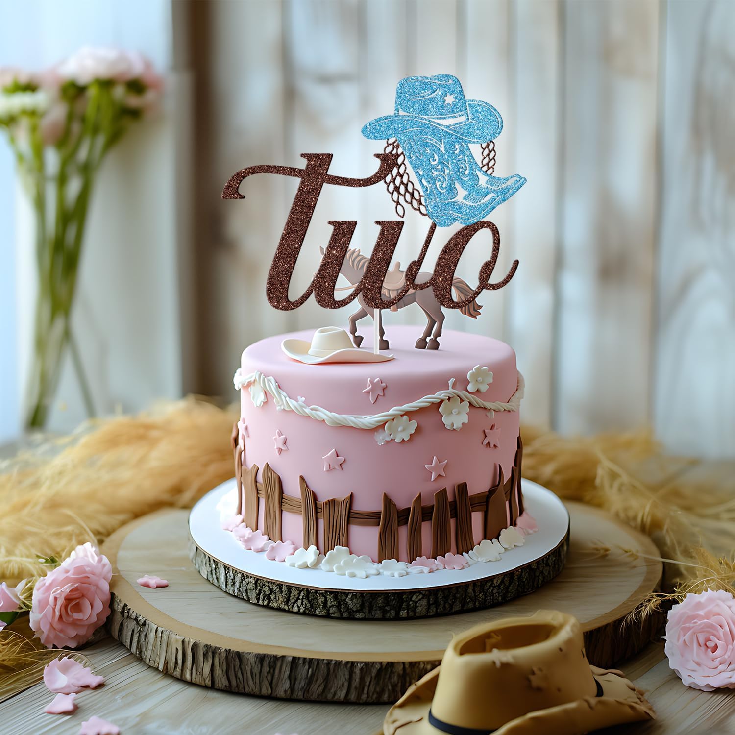 Detalle de Cowboy Two Cake Topper, 5.9 x 4.4 Inches