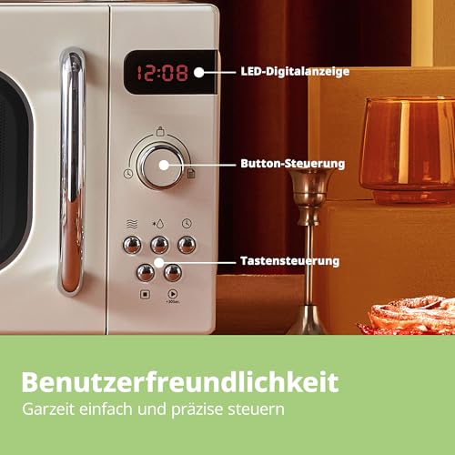 Thumbnail 5 de Comfee CMSRO 20 di cr Mikrowelle im Retro-Stil – 20 L, 800 W, 8 Automatikprogramme