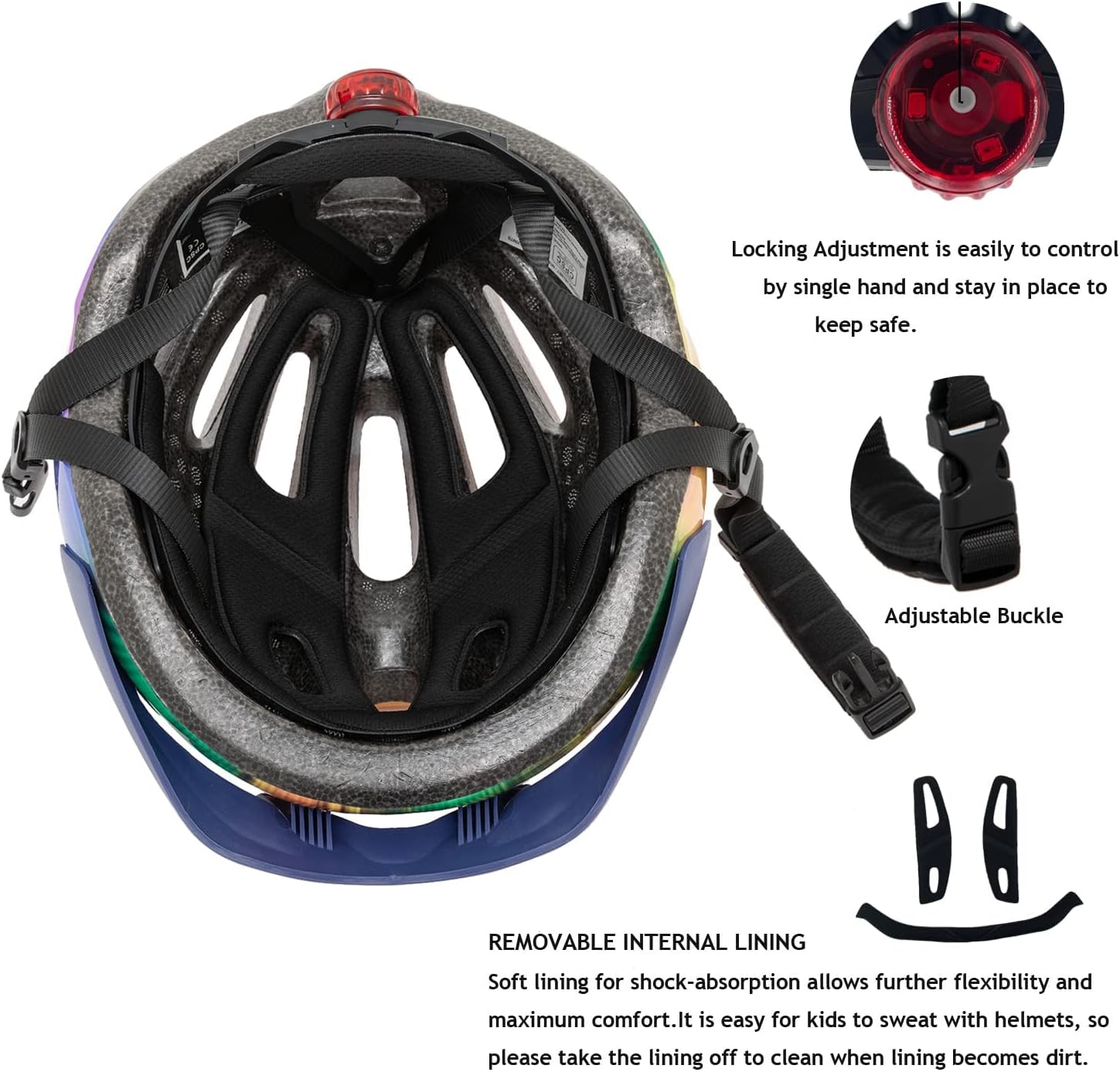 Detalle 2 de Kids bike helmet with LED light 50-57cm