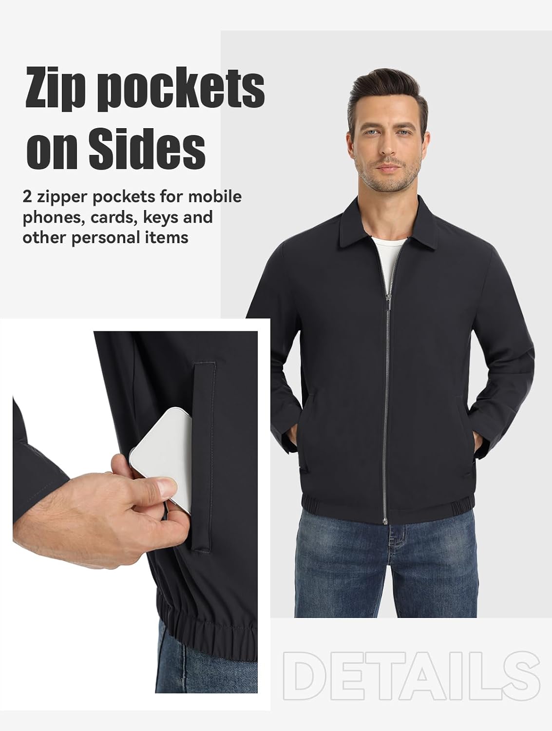 Detalle 2 de MAGNIVIT MT-420 Men's Lightweight Windbreaker Jacket, Waterproof, Windproof