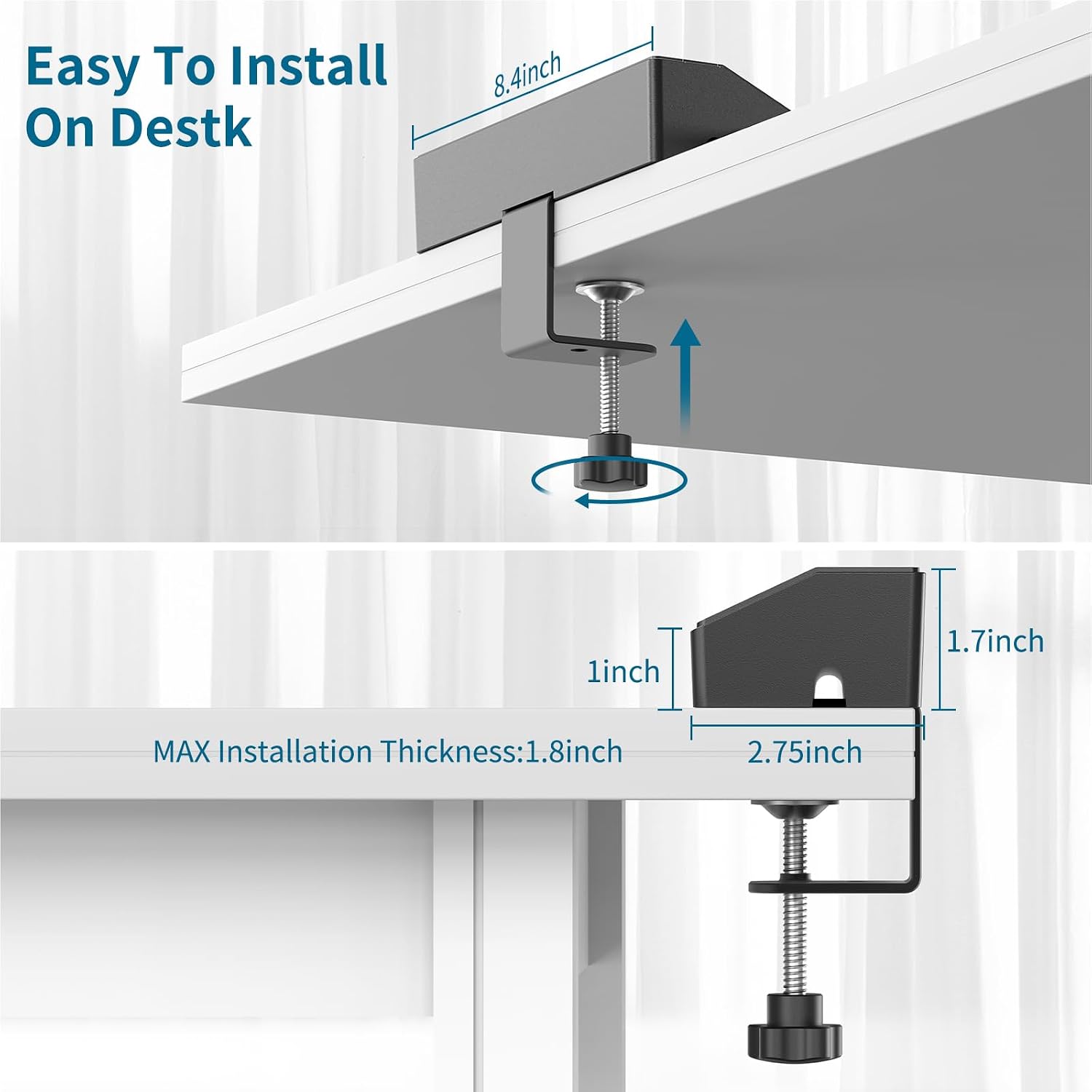 Detalle 2 de JXGUCAT Desk Clamp Power Bar with 6 AC Outlets and USB-C PD Charging