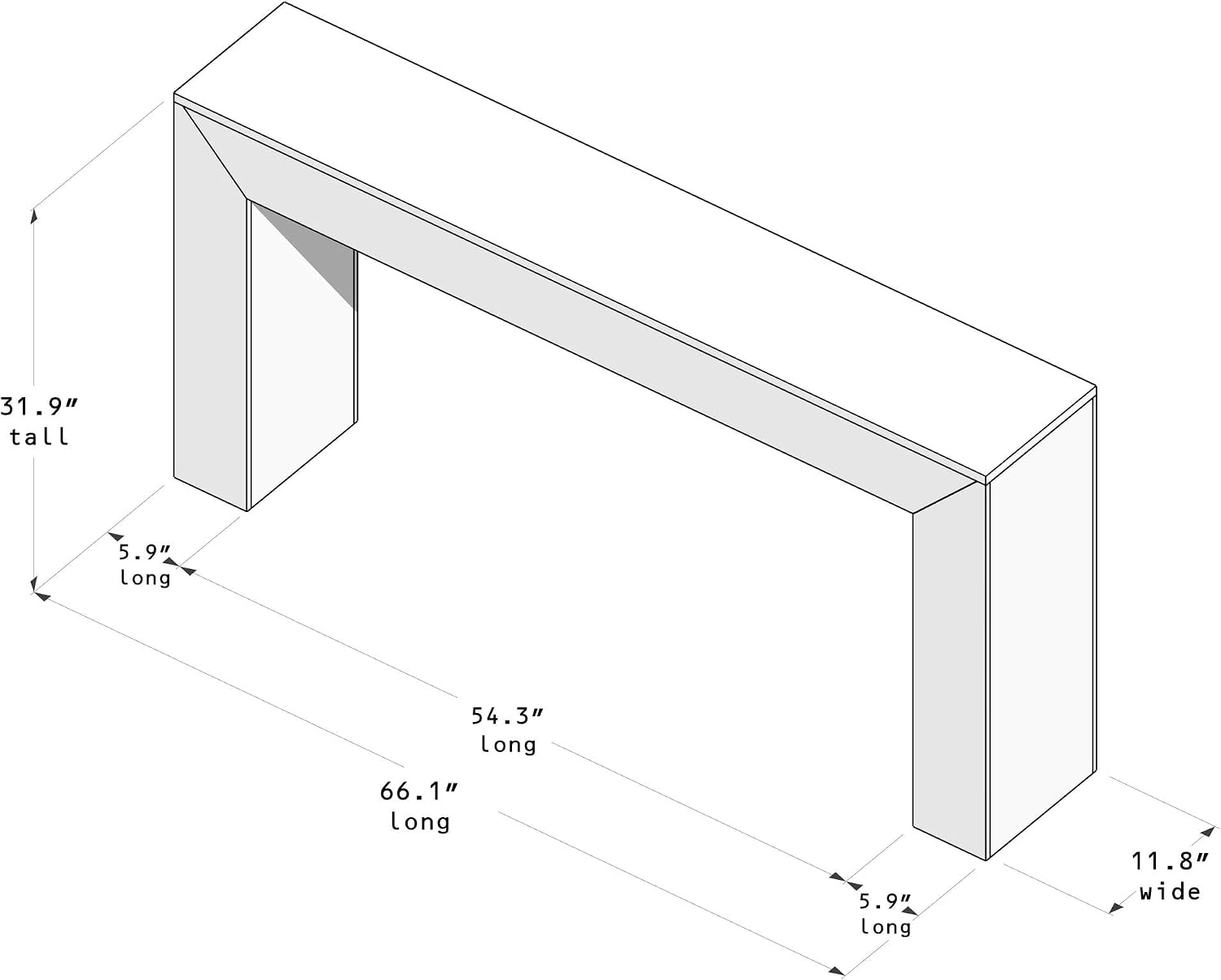 Detalle 2 de Plank+Beam Console Table, 66 Inch