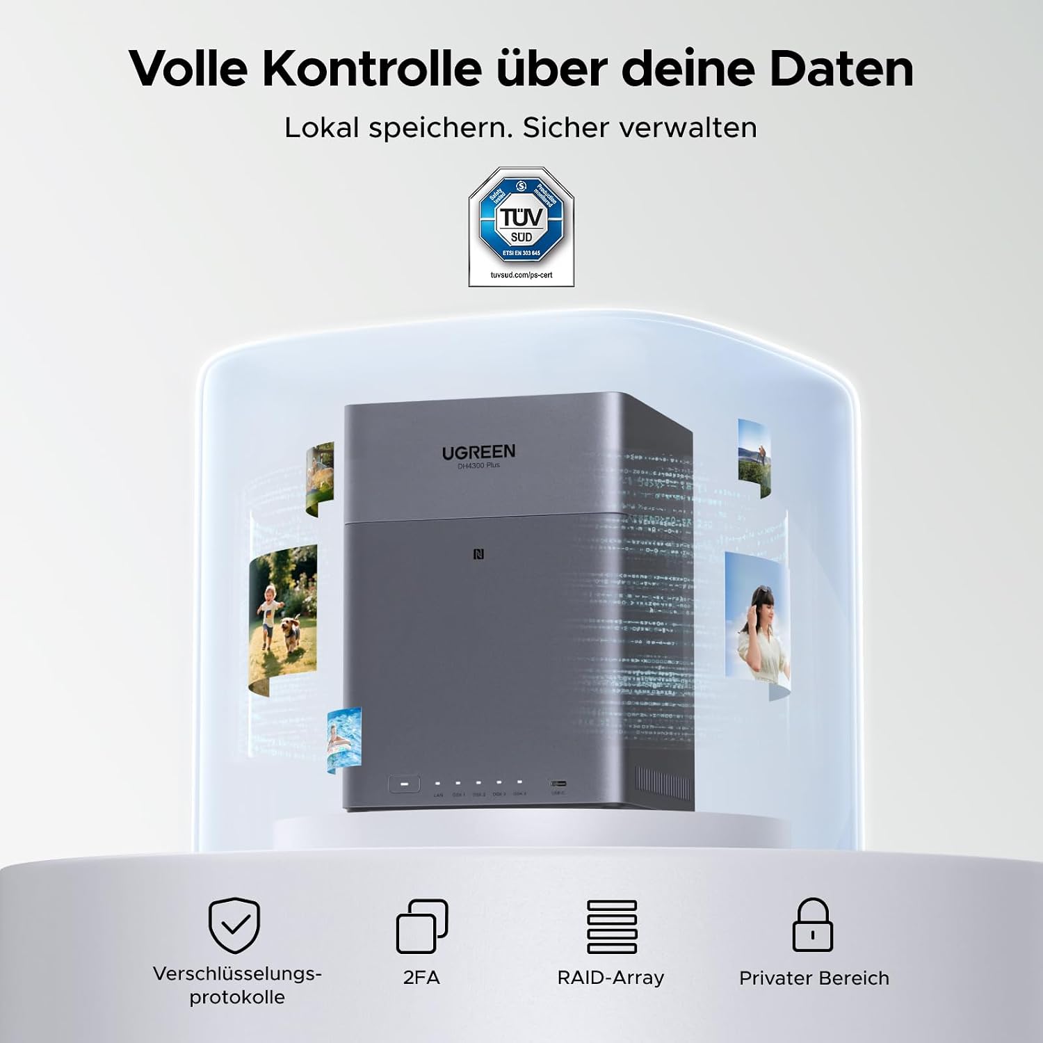 Thumbnail 6 de UGREEN NASync DH4300 Plus: 4-Bay Desktop NAS mit 2,5 GbE, NFC und KI-Familienalbum (Ohne HDD)
