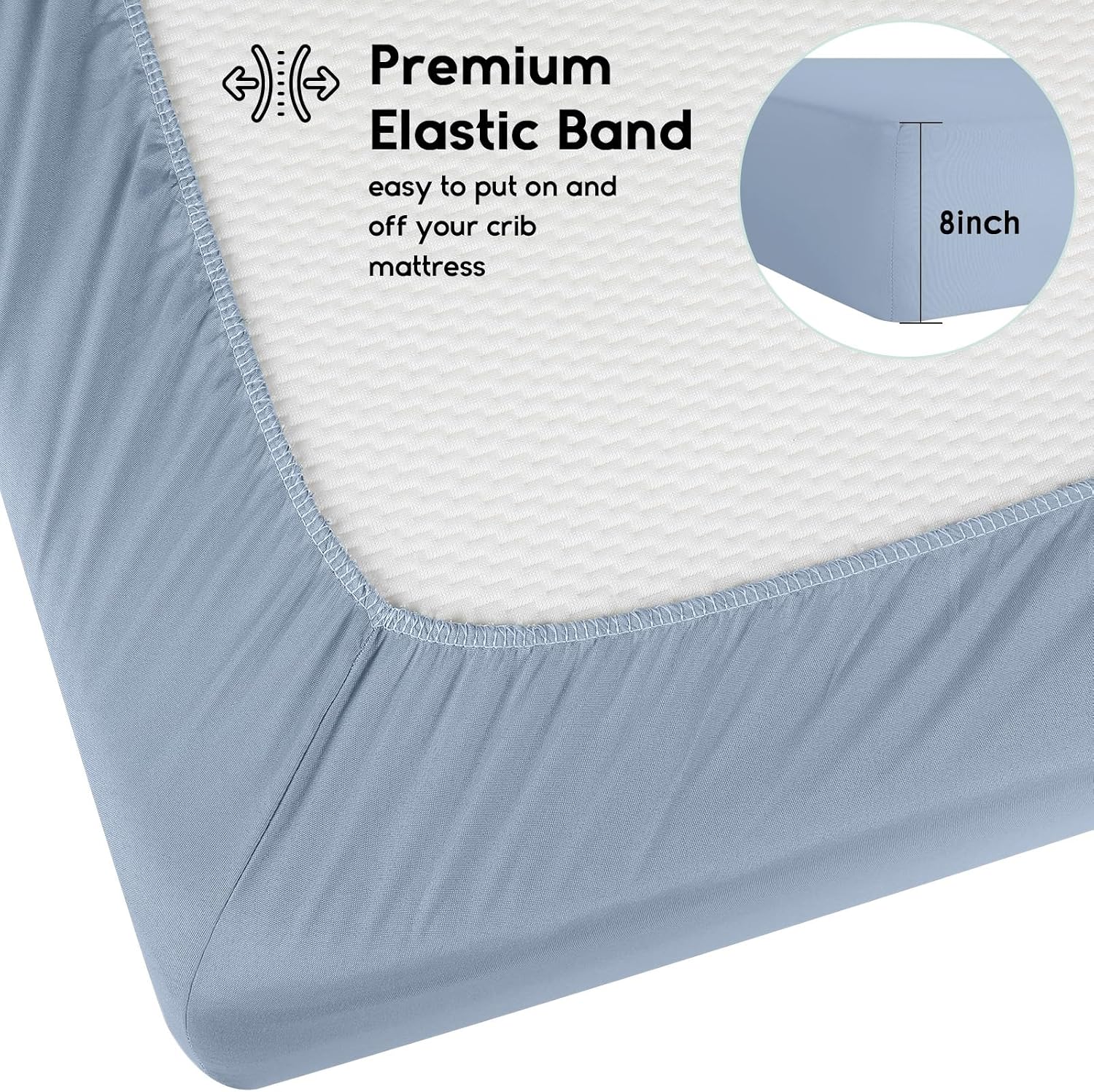 Detalle 2 de Yoofoss Cot Bed Sheets 95 x 65 cm fitted cot bed sheets (2-pack) – super soft and breathable