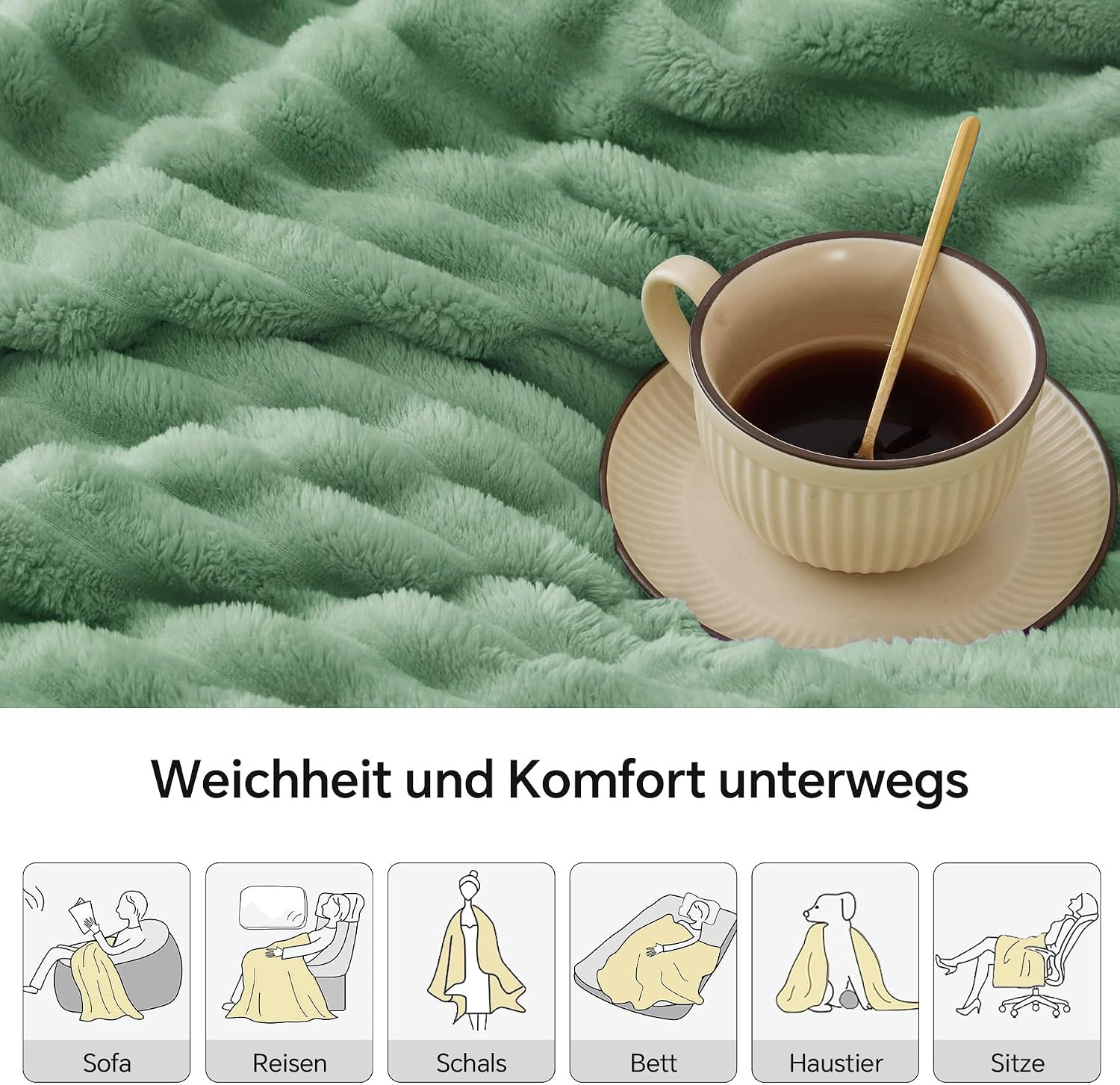 Detalle de BEDELITE Kuscheldecke Flauschig 125x150