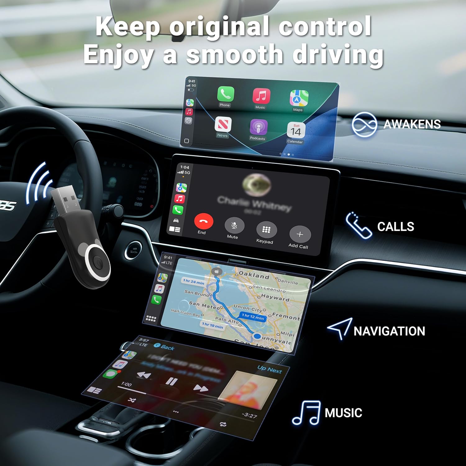 Thumbnail 4 de MINIX CA520 Wireless CarPlay Baby Car Camera for iPhone – 1080P Rear Seat Monitor with Night Vision