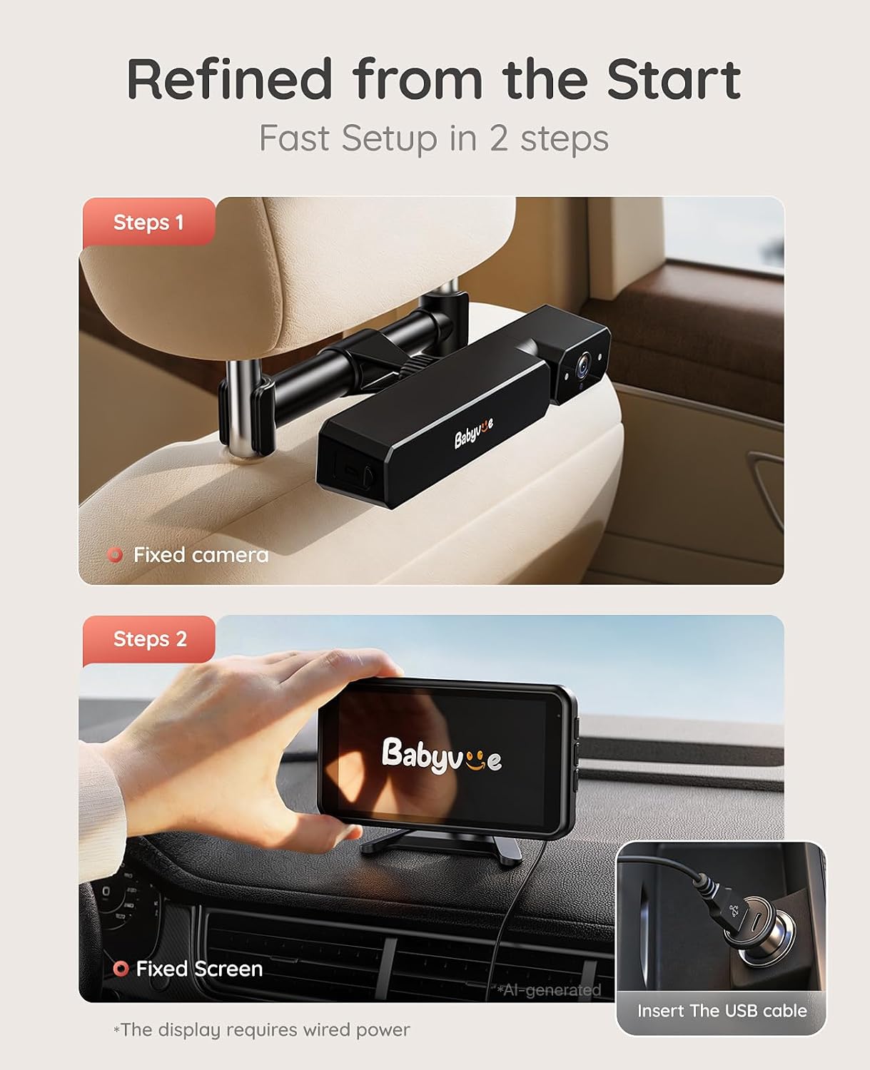 Detalle de Babyvue Dual Baby Car Camera, 5.2-Inch Display