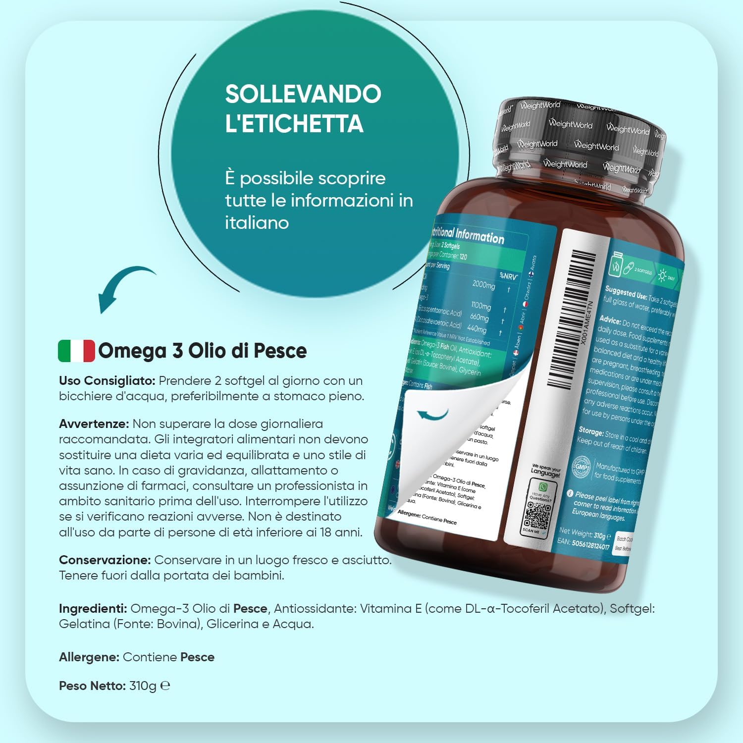 Thumbnail 6 de Omega 3 Olio di Pesce 2000 mg, 660 mg EPA