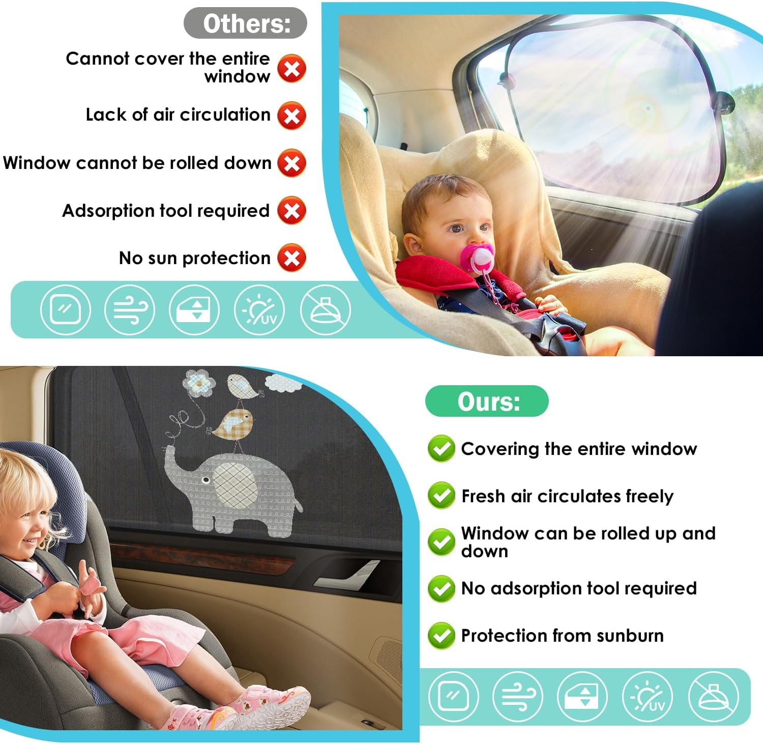 Thumbnail 2 de Asstikoo Car Window Shades for Baby