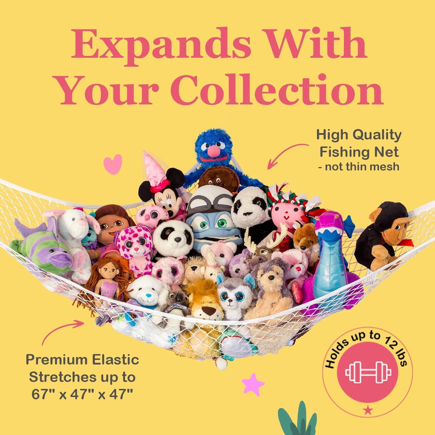 Thumbnail 1 de Lilly's Love Teddy Hammock: Large White Toy Hammock for Stuffed Animals