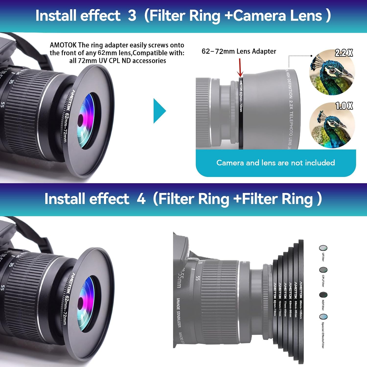 Thumbnail 6 de Lens adapter 62mm to 72mm step-up ring