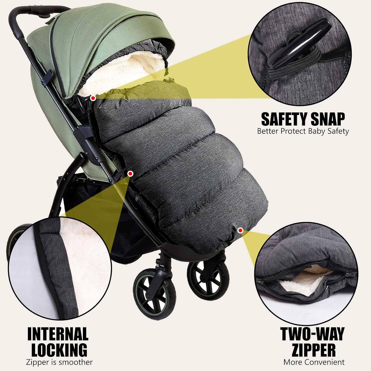Thumbnail 3 de Universal Fußsack 100 cm für Kinderwagen