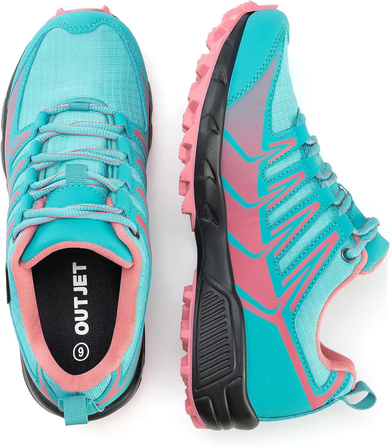 Detalle de OUTJET Women’s Waterproof Hiking Shoes Lightweight Non-Slip Trail Walking Sneakers