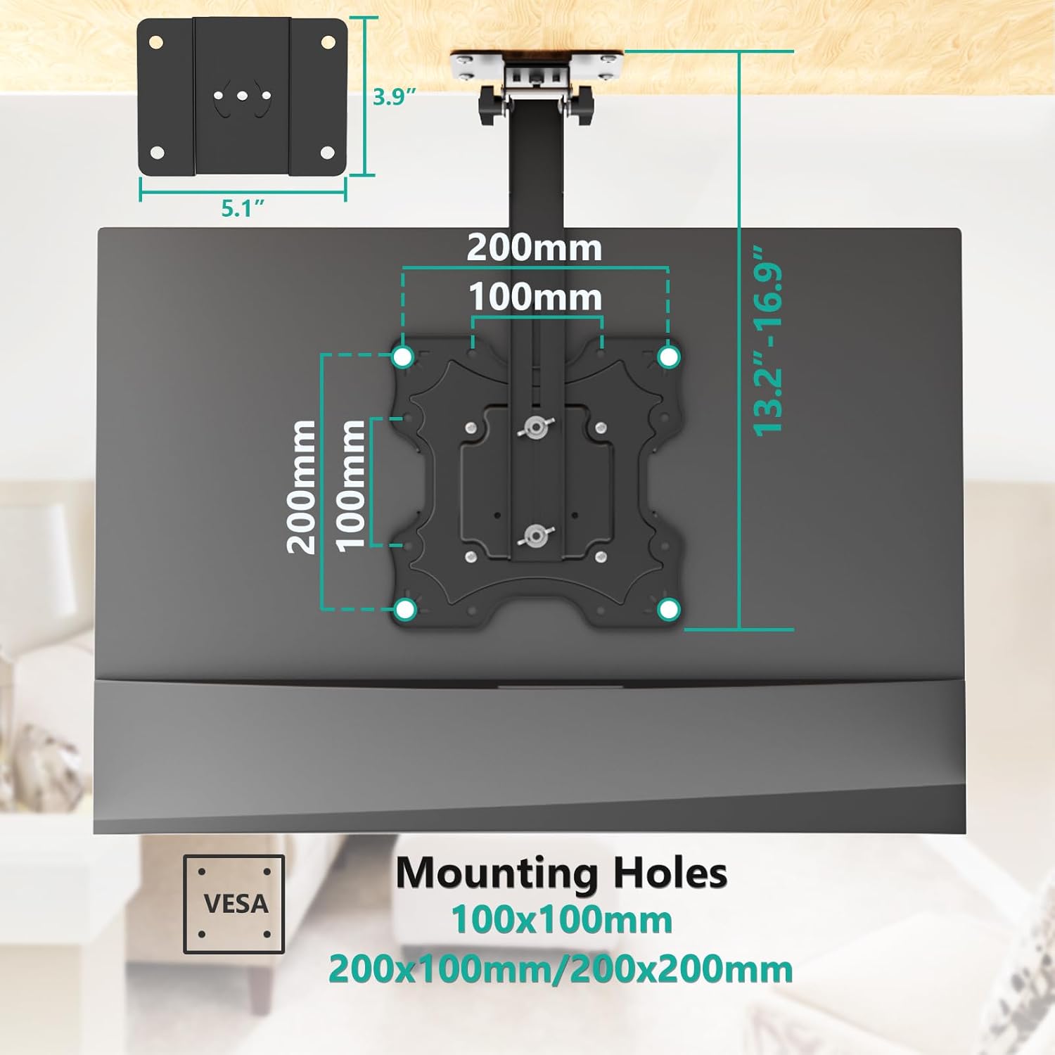 Thumbnail 5 de WALI FCM202 Ceiling TV Mount 44 lbs
