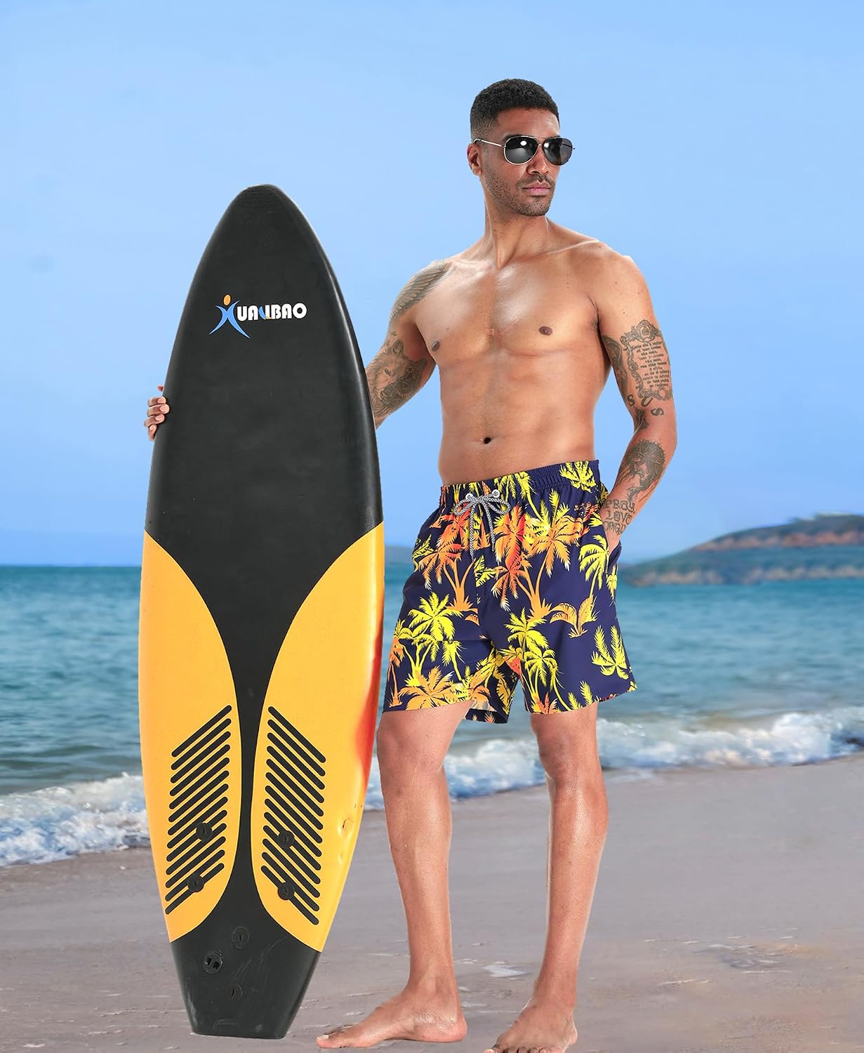 Thumbnail 2 de APTRO Men's Swim Trunks with Compression Liner 5-Inch Bathing Suit