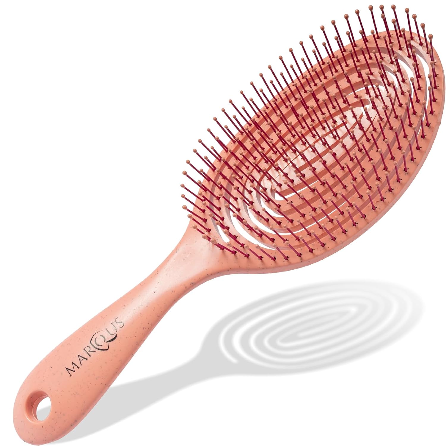 Thumbnail 6 de marQus Bio Haarbürste ohne Ziepen mit Doppelspiralfeder – Entwirrbürste für jeden Haartyp (Peach Orange, 1 Stück)
