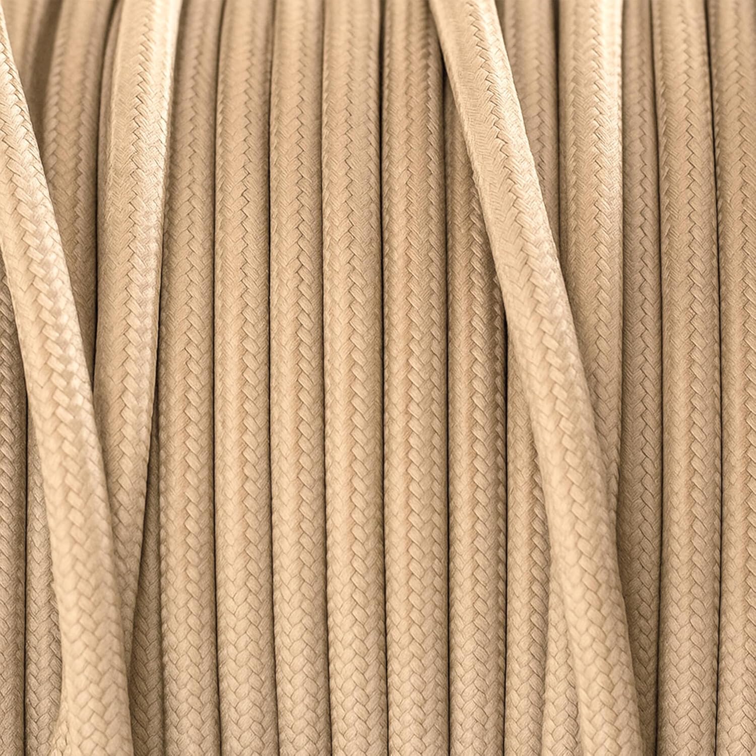 Detalle de smartect Cavo elettrico tessile vintage marrone chiaro, bipolare (2 x 0.75mm²) da 10 metri