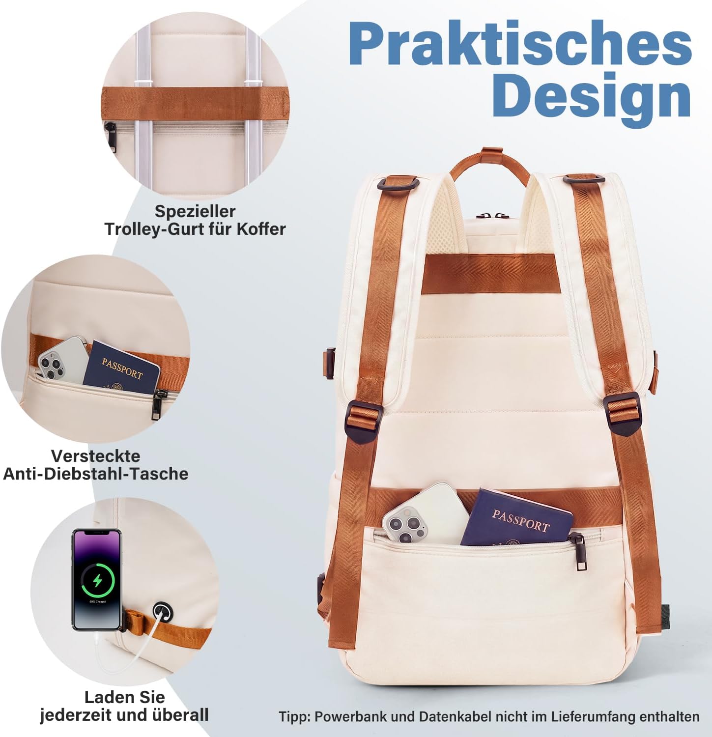 Thumbnail 4 de COOLIFE cabinerugzak van nylon met laptopvak voor 13,3 inch